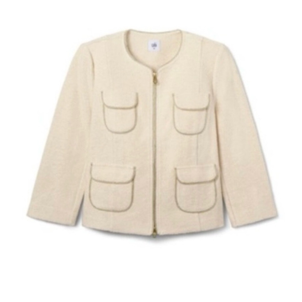 CAbi Cream Textured Zip-Front Jacket - Picture 2 of 4